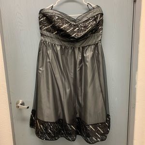 Torrid Black Silver Strapless  Dress Size 16
